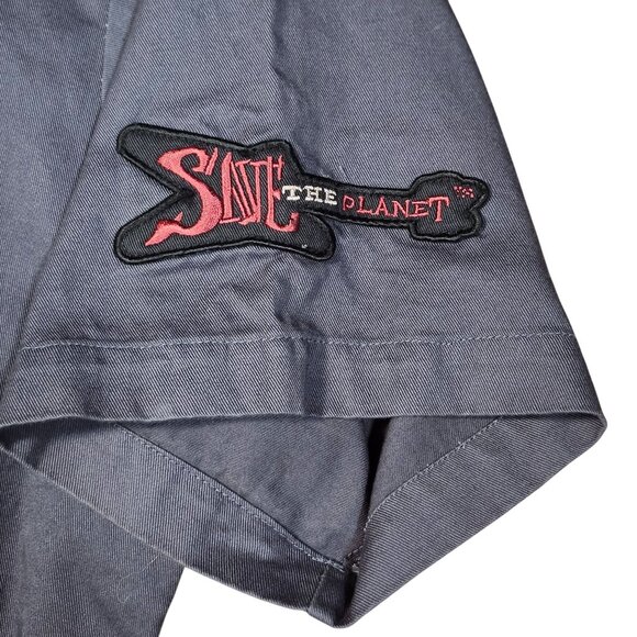 Hard Rock Cafe Hollywood Mens Short Sleeve Button-Up Shirt Gray Large - Picture 9 of 10